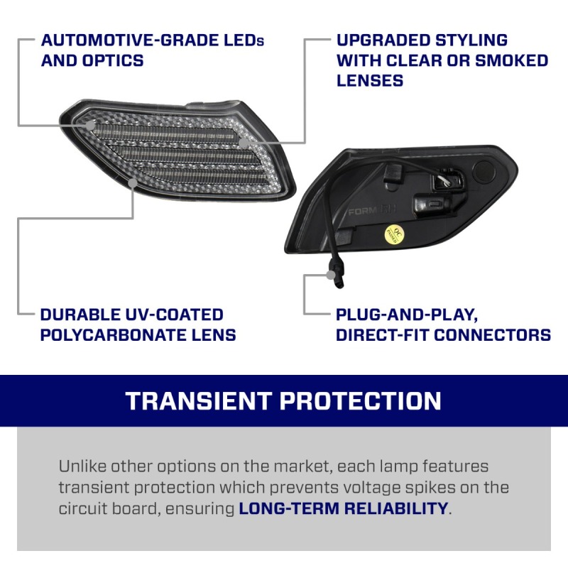 Jeep Wrangler JL Sidemarkers - FORM Lighting - LED, Pair - Clear - 2018